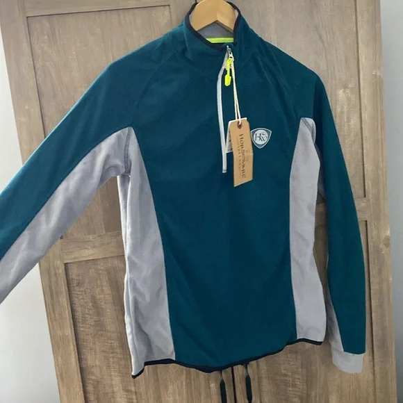 Horseware Ireland Fiona Half Zip Fleece Storm Green Women’s Size Large - Picture 6 of 16